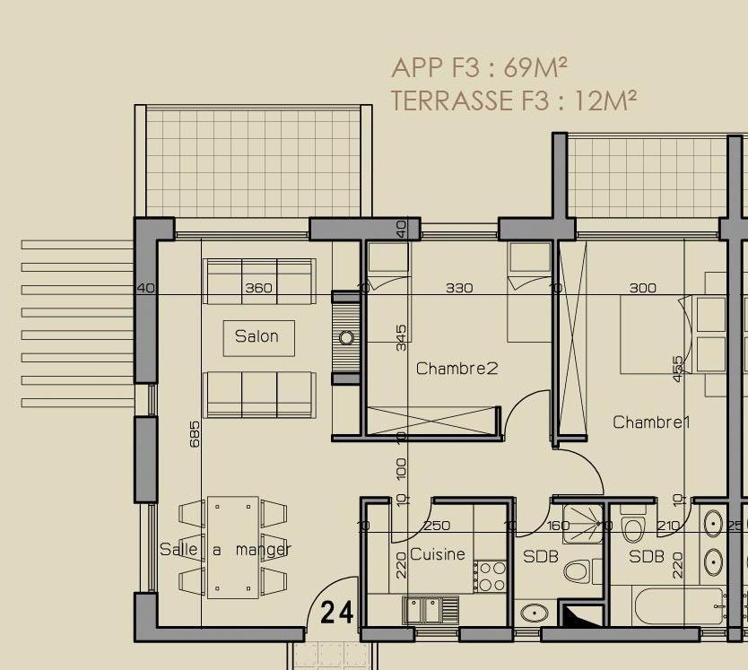 plan appartement 75m2